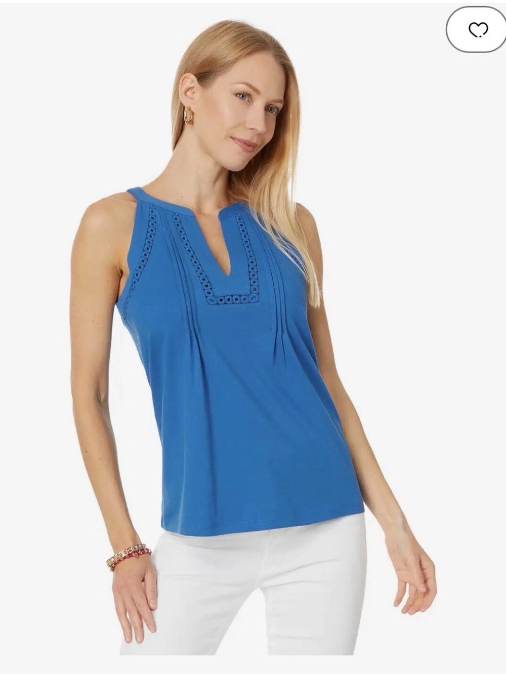 Lilly Pulitzer ISSAC KNIT TOP, BARTON BLUE size Large